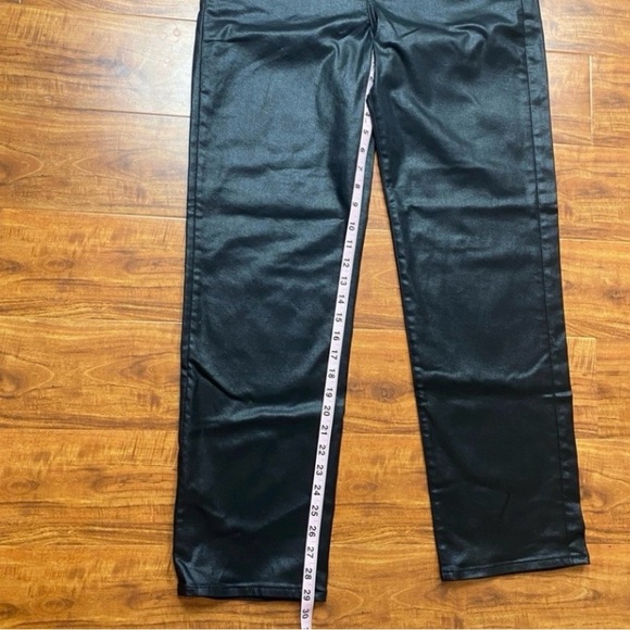 Express Womens Black Shiny Super High Rise Modern Straight Stretch Pants Size 10 - Picture 14 of 14